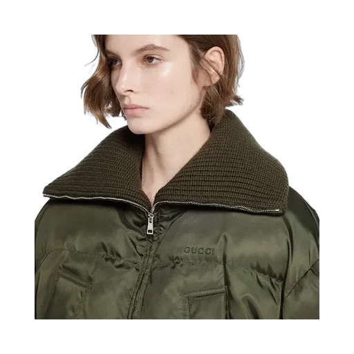 Fine Gabardine Nylon Puffer Jacket