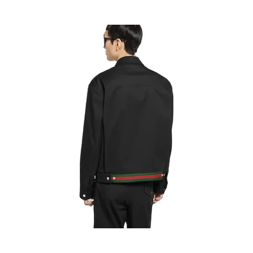 Cotton Twill Jacket With Web Detail