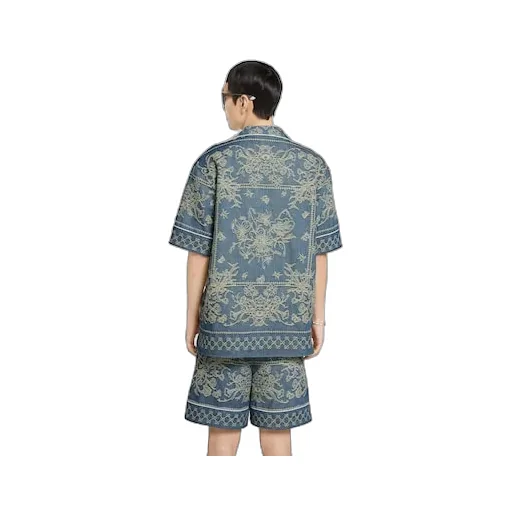 Gg Washed Denim Jacquard Shirt