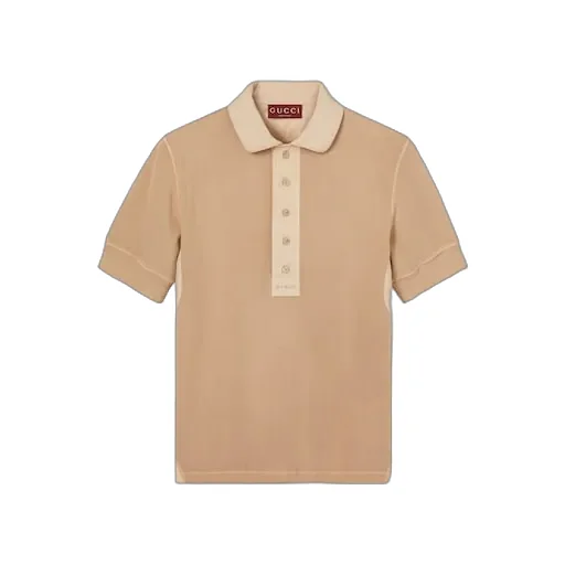 Rib Cotton Polo T-Shirt With Embroidery