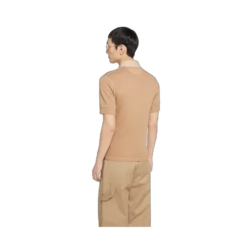 Rib Cotton Polo T-Shirt With Embroidery
