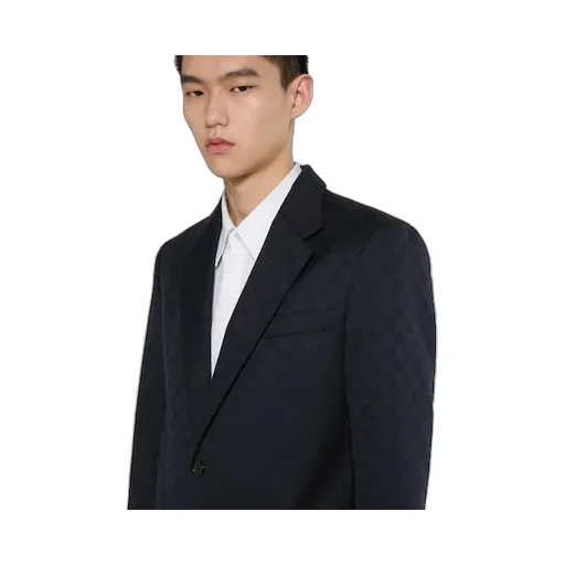 Gg Cotton Gabardine Jacquard Jacket