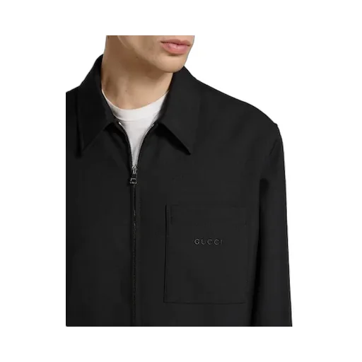 Wool Twill Zip Overshirt