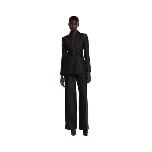 Wool Silk Pants With Logo