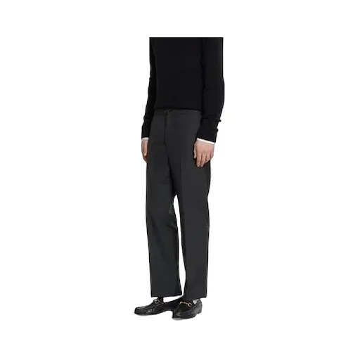 Wool Blend Twill Pant With Logo