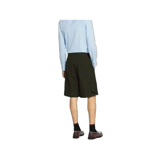 Wool Twill Shorts With Logo