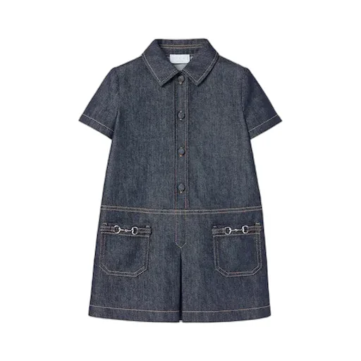 Children's Denim Dress With Horsebit