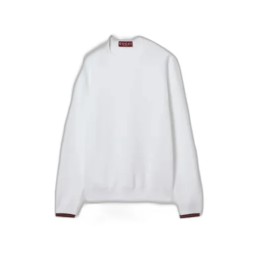 Cotton Piquet Sweater With Web