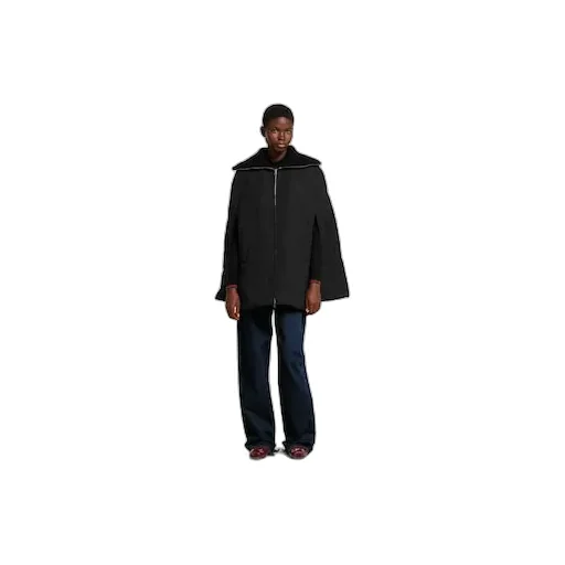 Padded Cape Jacket With Embroidery