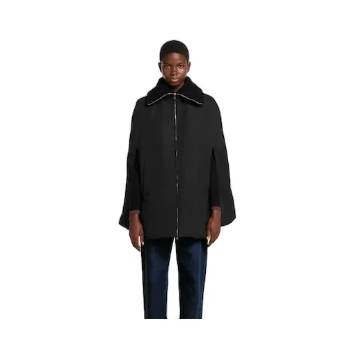 Padded Cape Jacket With Embroidery