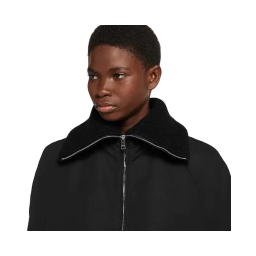 Padded Cape Jacket With Embroidery