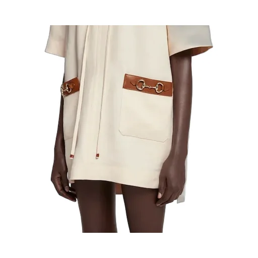 Linen Canvas Dress With Horsebit