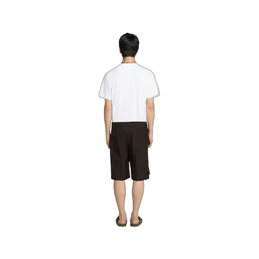 Wool Gabardine Shorts With Embroidery