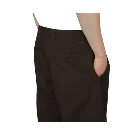 Wool Gabardine Shorts With Embroidery