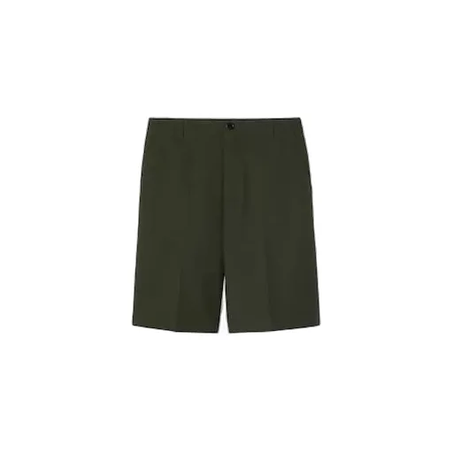 Wool Twill Shorts With Logo