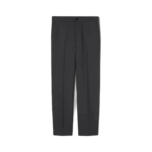 Wool Blend Twill Pant With Logo