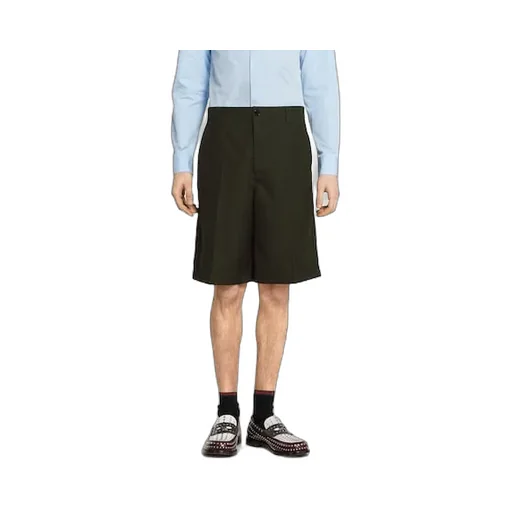 Wool Twill Shorts With Logo