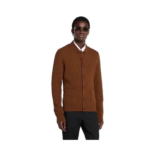 Rib Wool Cashmere Knit Cardigan
