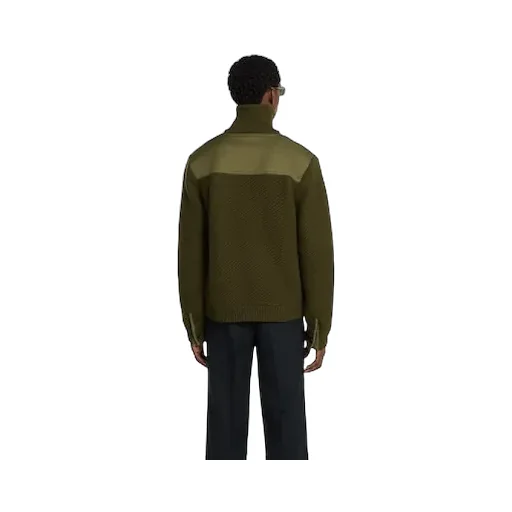 Wool Knit Cardigan With Embroidery