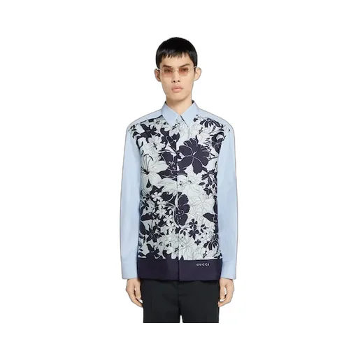 Printed Cotton Silk Twill Shirt
