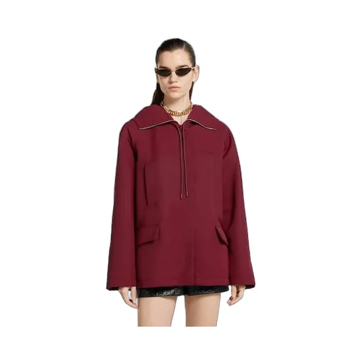 Hooded Fabric Jacket With Logo