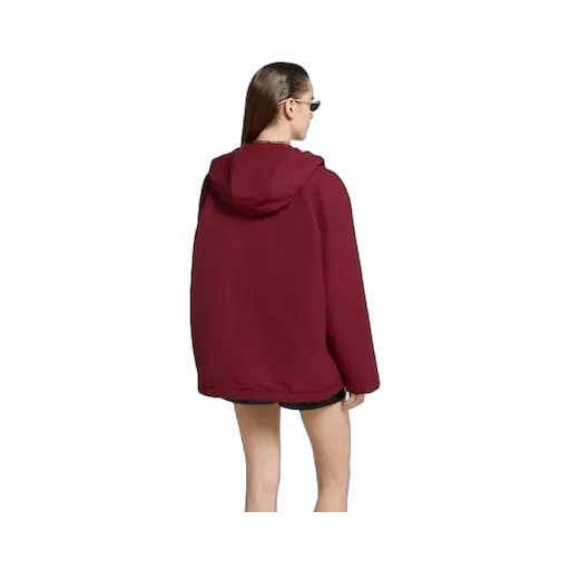 Hooded Fabric Jacket With Logo
