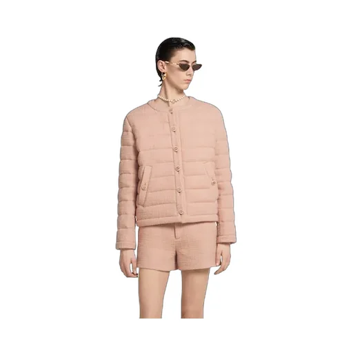 Textured Wool Tweed Padded Jacket