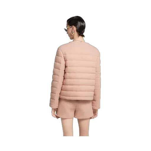 Textured Wool Tweed Padded Jacket