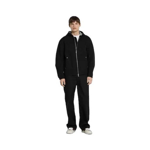 Gg Cotton Denim Jacquard Zip Jacket