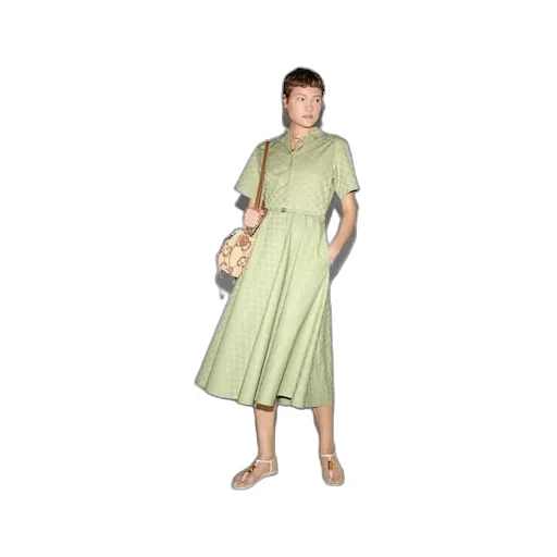 Mid-Length Gg Cotton Gabardine Dress
