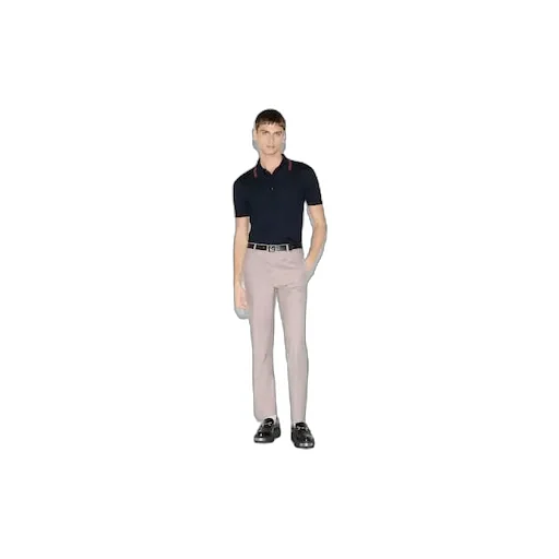 Wool Knit Polo Shirt With Web