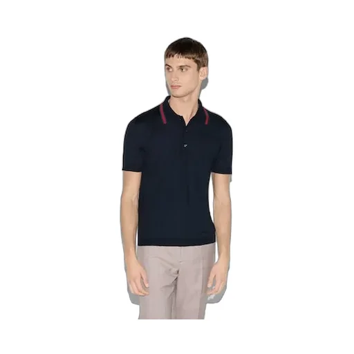 Wool Knit Polo Shirt With Web
