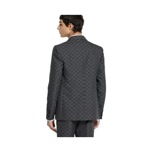 Gg Gingham Technical Wool Jacket