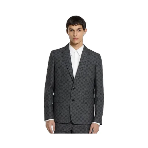 Gg Gingham Technical Wool Jacket