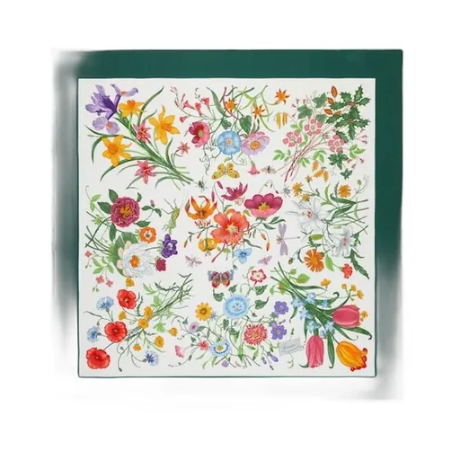 Printed Flora Silk Twill Carré
