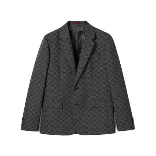 Gg Gingham Technical Wool Jacket
