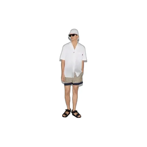 Printed Poplin Tech Swim Shorts