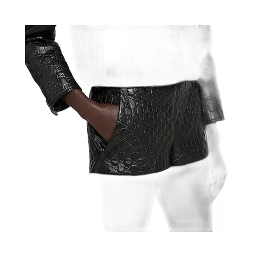 Embossed Gg Leather Shorts