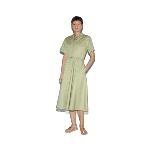 Mid-Length Gg Cotton Gabardine Dress