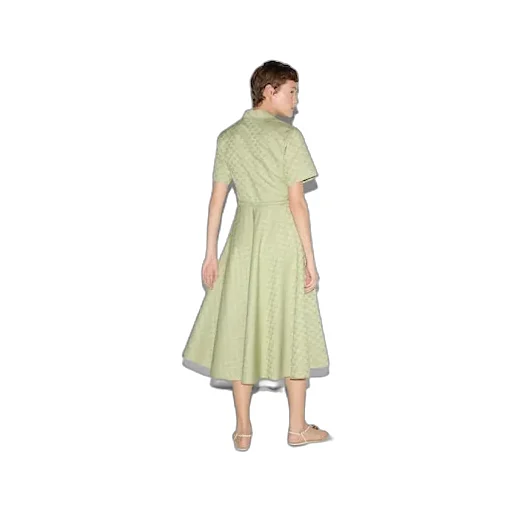 Mid-Length Gg Cotton Gabardine Dress