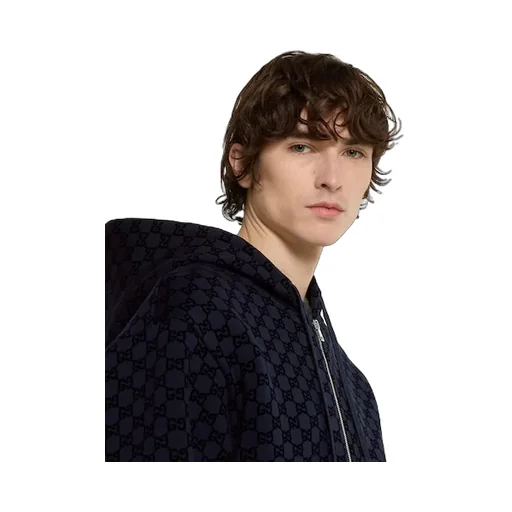 Printed Double Jersey Viscose Zip Jacket