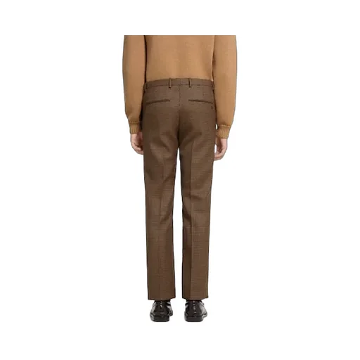 Houndstooth Wool Pant With Embroidery