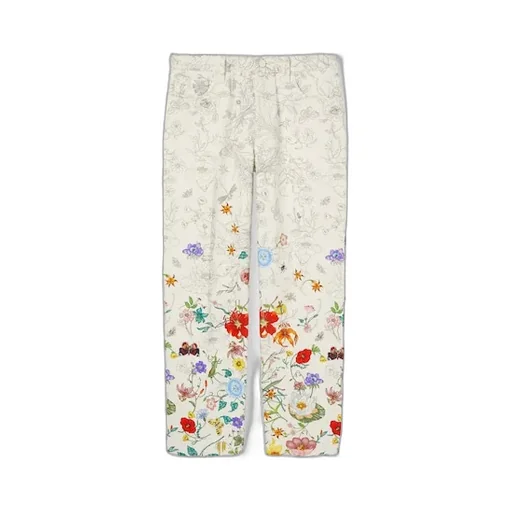 Printed Denim Pants