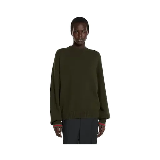 Wool Cashmere Sweater With Web Trim