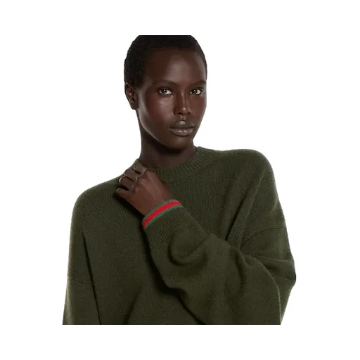 Wool Cashmere Sweater With Web Trim