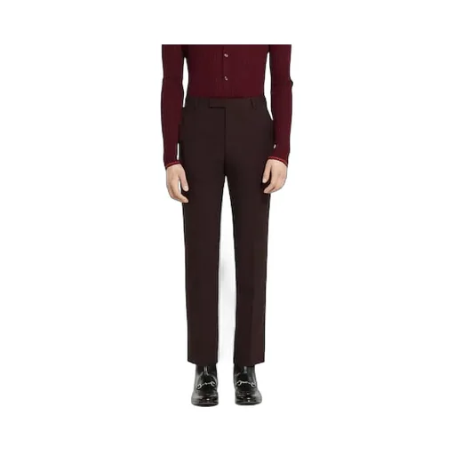 Stretch Wool Pant With Embroidery