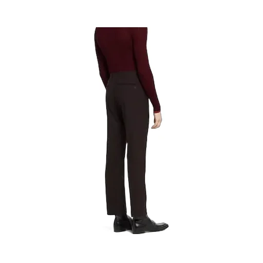 Stretch Wool Pant With Embroidery