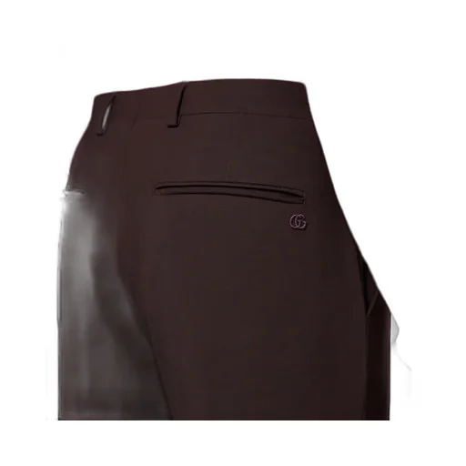 Stretch Wool Pant With Embroidery