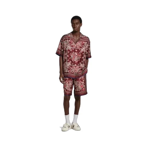 Printed Silk Twill Shorts