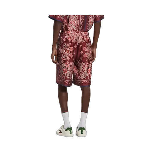 Printed Silk Twill Shorts